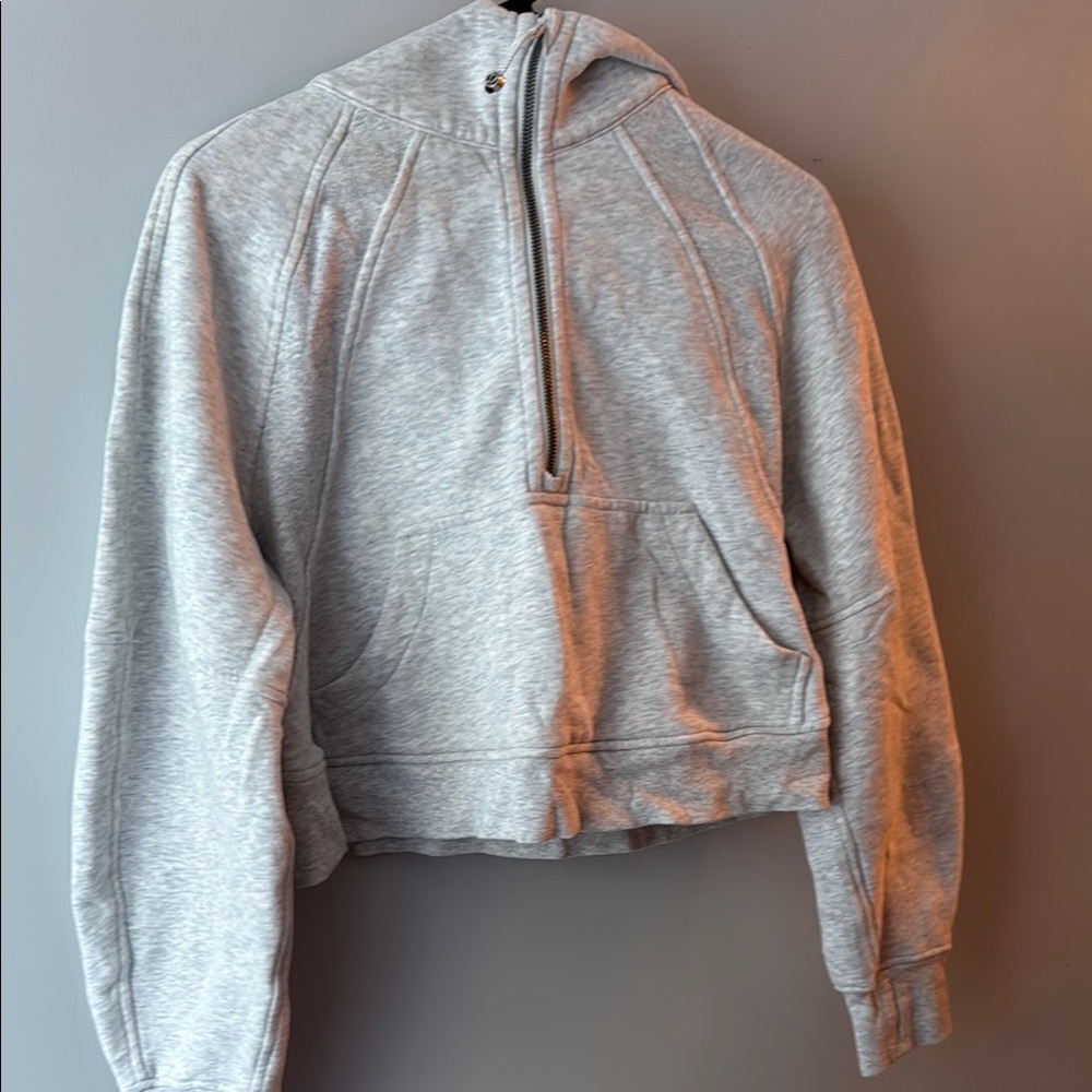 lululemon athletica Light Gray Cropped Zip Hoodie